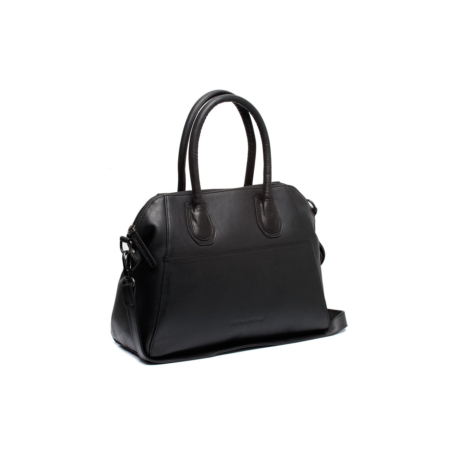 Black Leather Handbag Marsala, front view