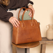 Cognac Leather Handbag Marsala, product view 2