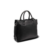 Black Leather Handbag Passau, front view