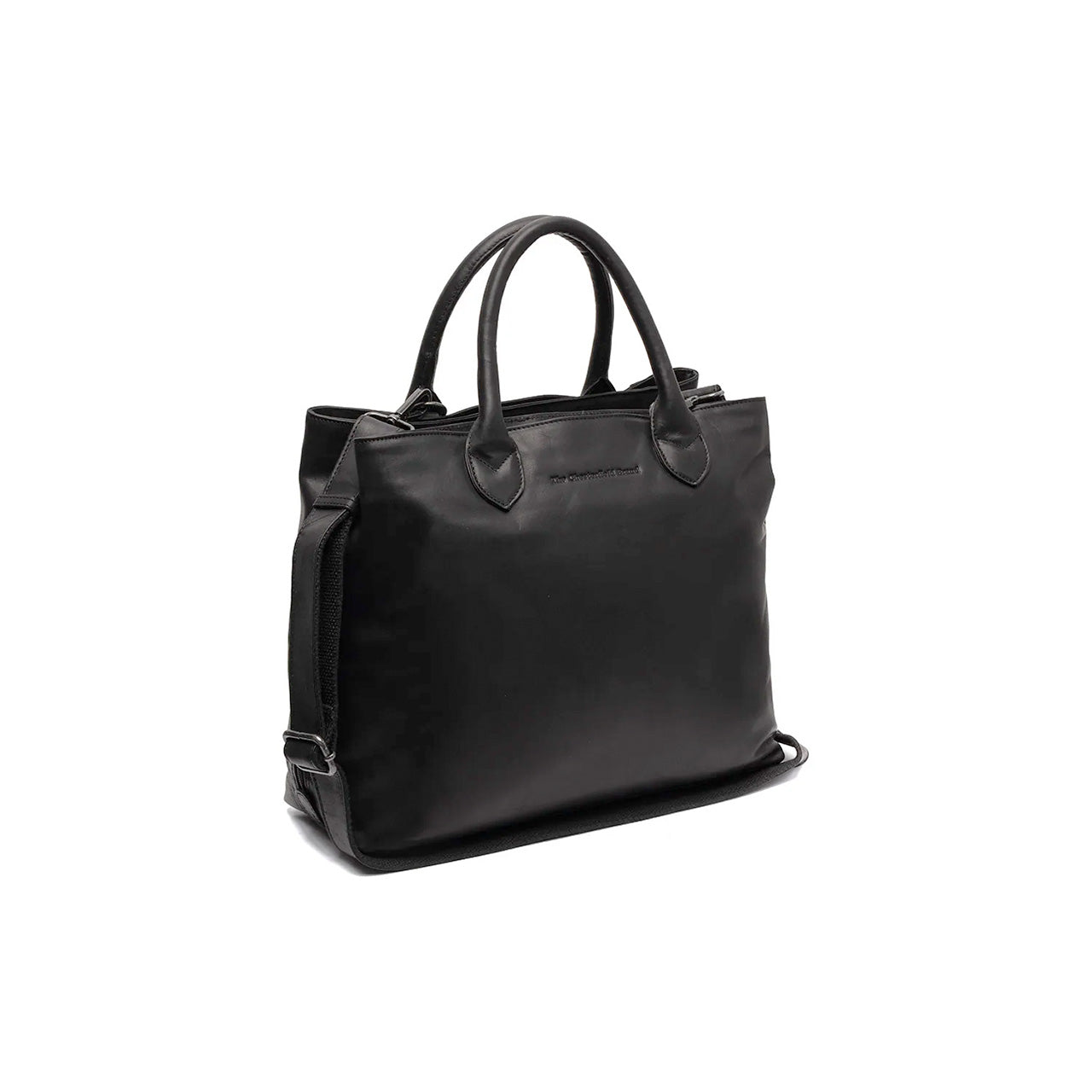 Black Leather Handbag Passau, front view