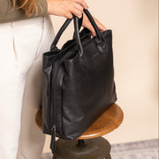 Black Leather Handbag Passau, product view 2