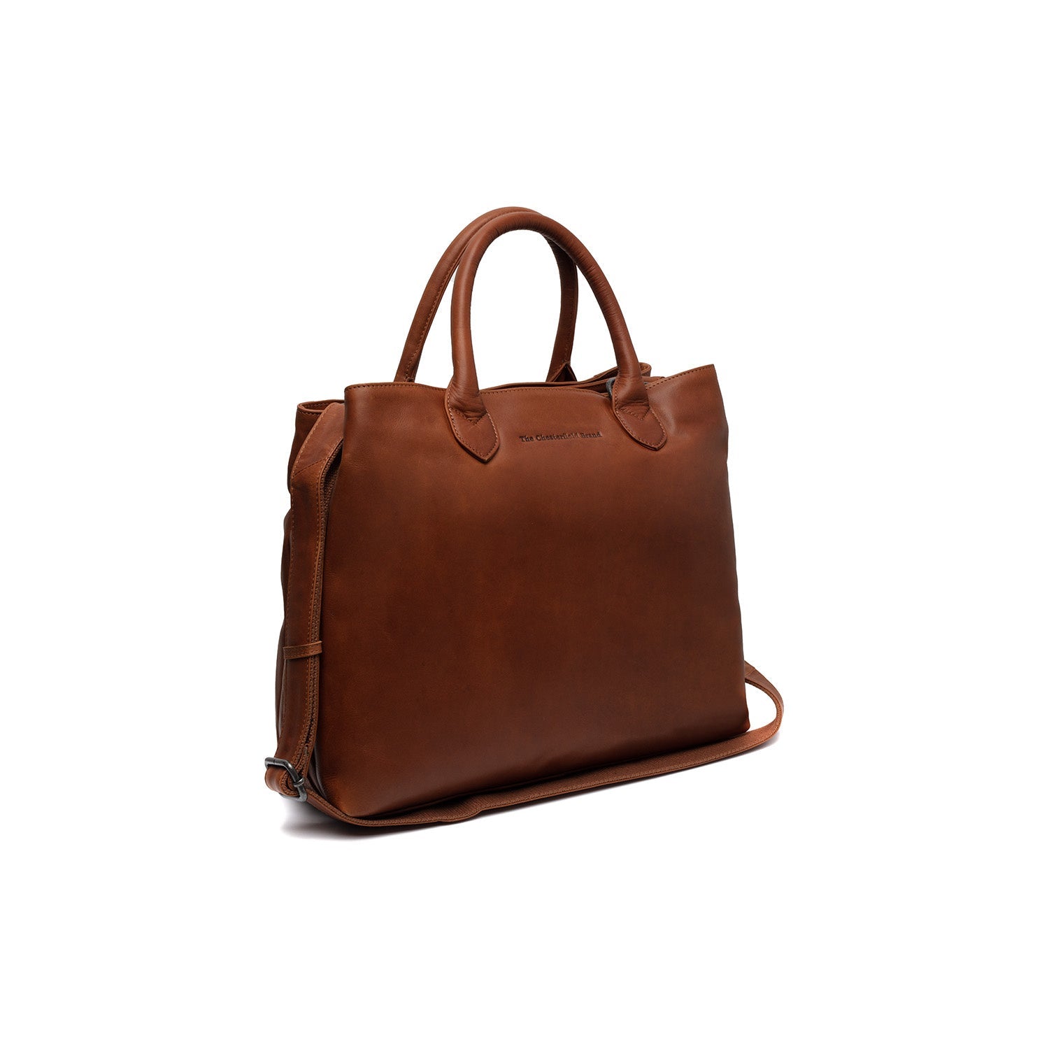 Cognac Leather Handbag Passau, front view