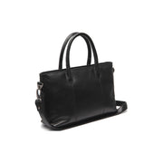 Black Leather Handbag Pergamino, front view