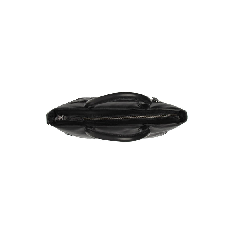 Black Leather Handbag Pergamino, front view