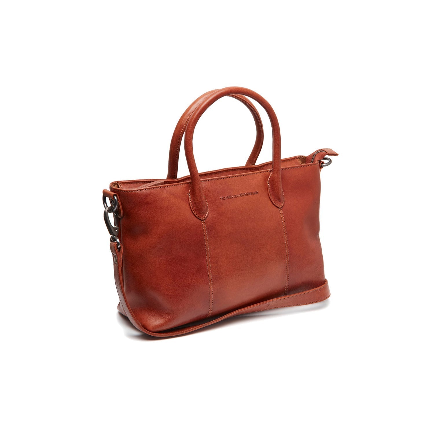 Cognac Leather Handbag Pergamino, front view