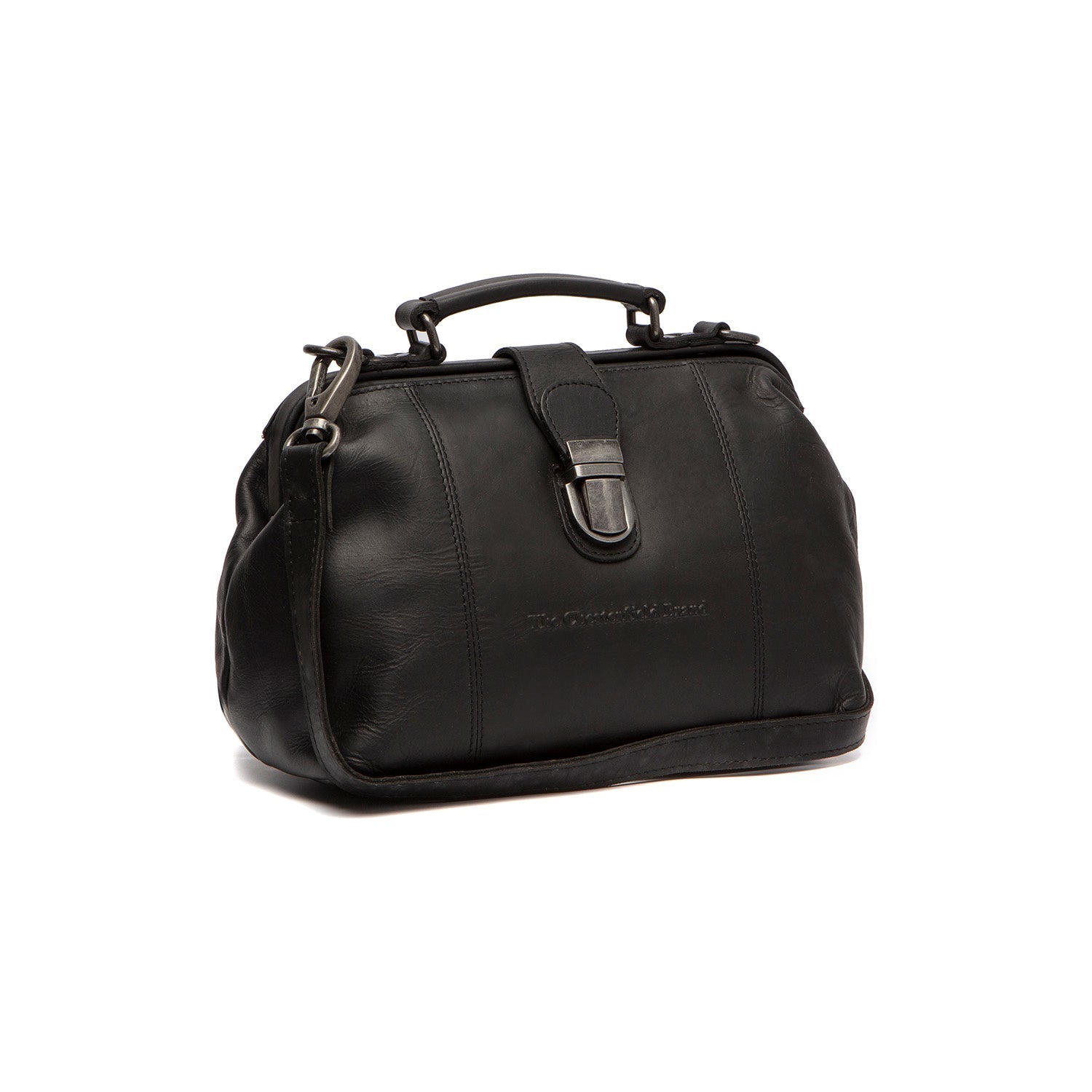 Black Leather Handbag Rachael, front view