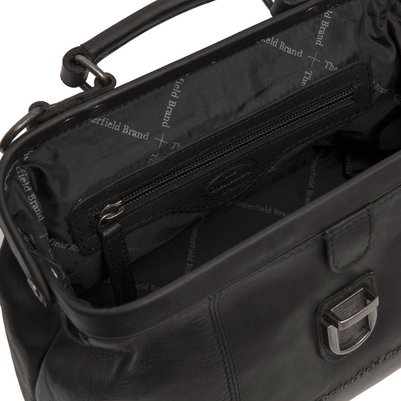 Black Leather Handbag Rachael, front view