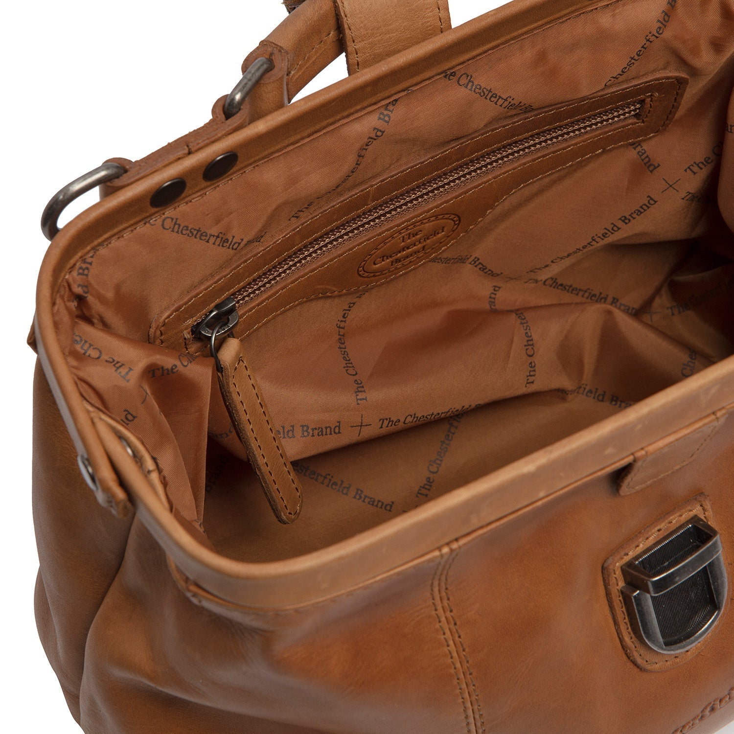 Cognac Leather Handbag Rachael, detail view 1