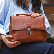 Cognac Leather Handbag Renata, product view 2