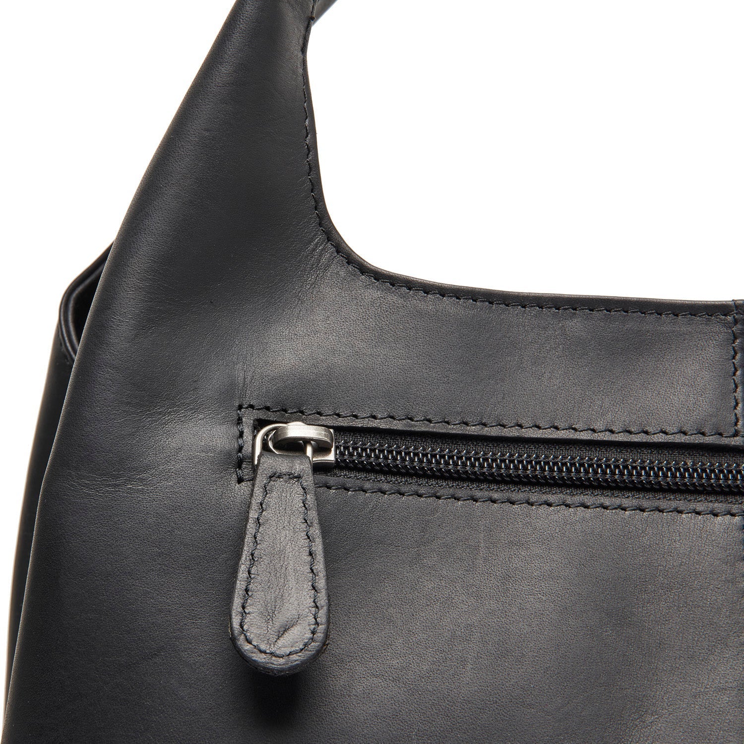 Black Leather Handbag Salina, detail view 3