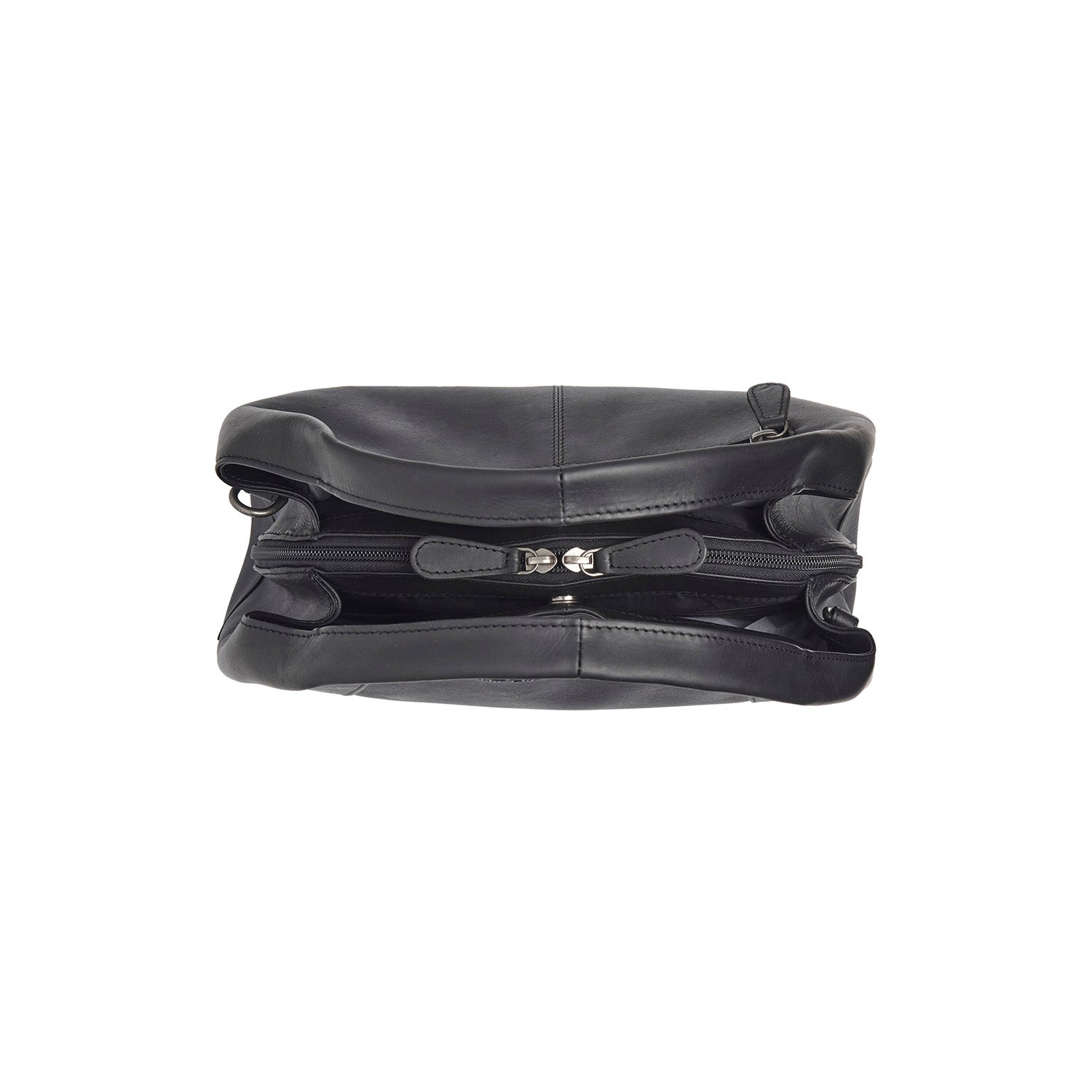 Black Leather Handbag Salina, detail view 4