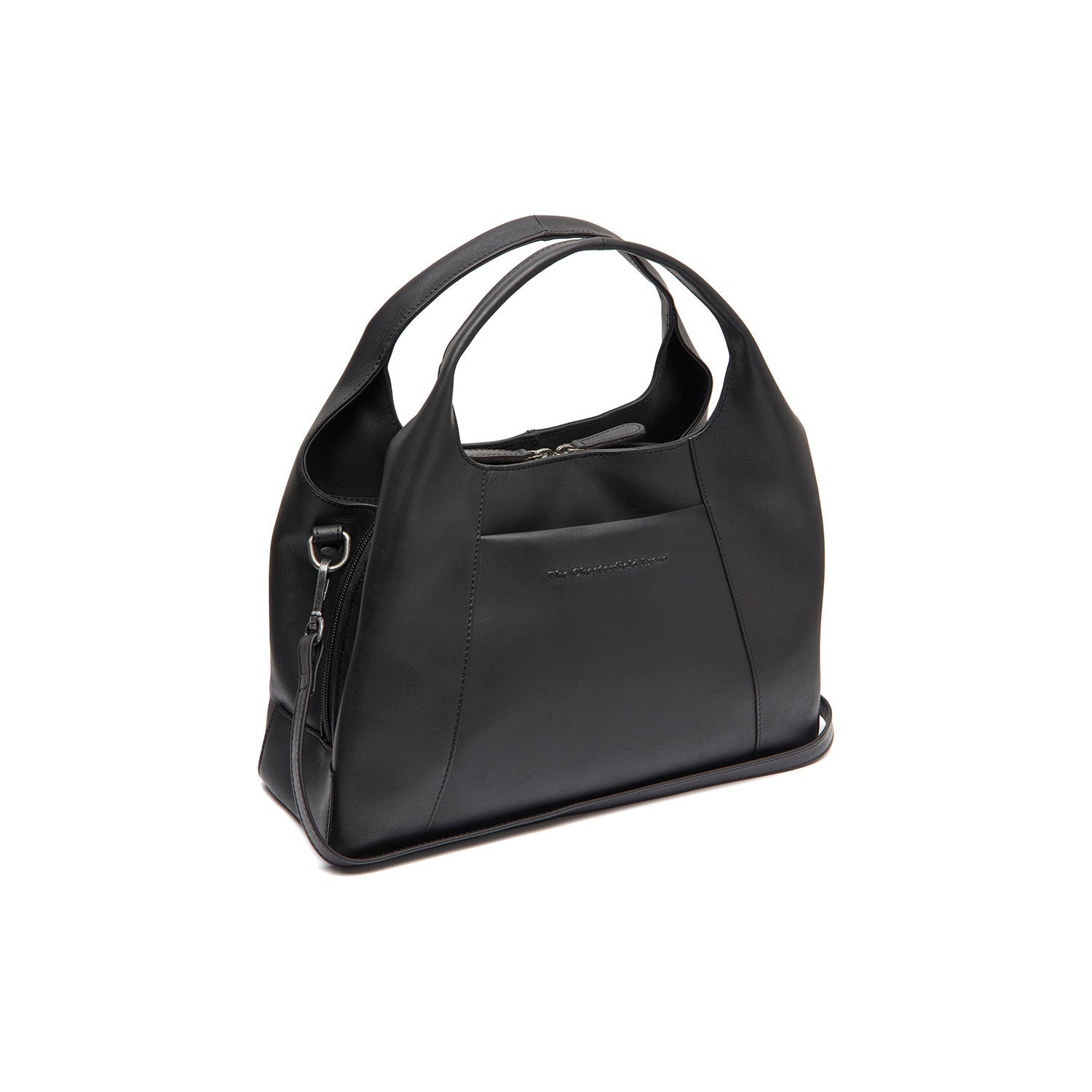 Black Leather Handbag Salina, front view