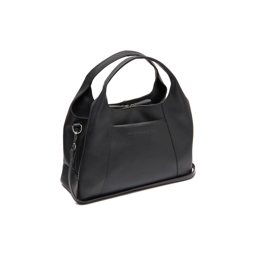 Black Leather Handbag Salina, front view