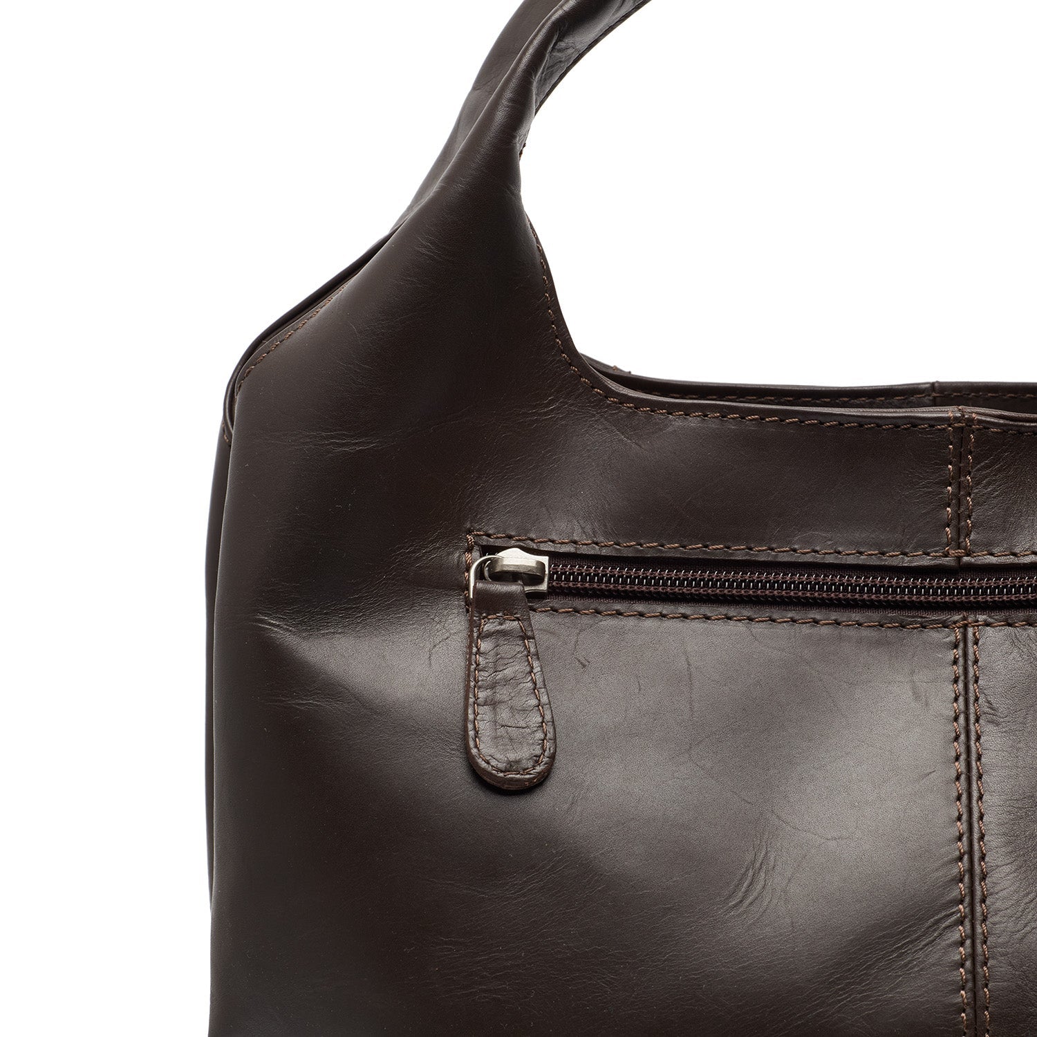 Brown Leather Handbag Salina, detail view 3