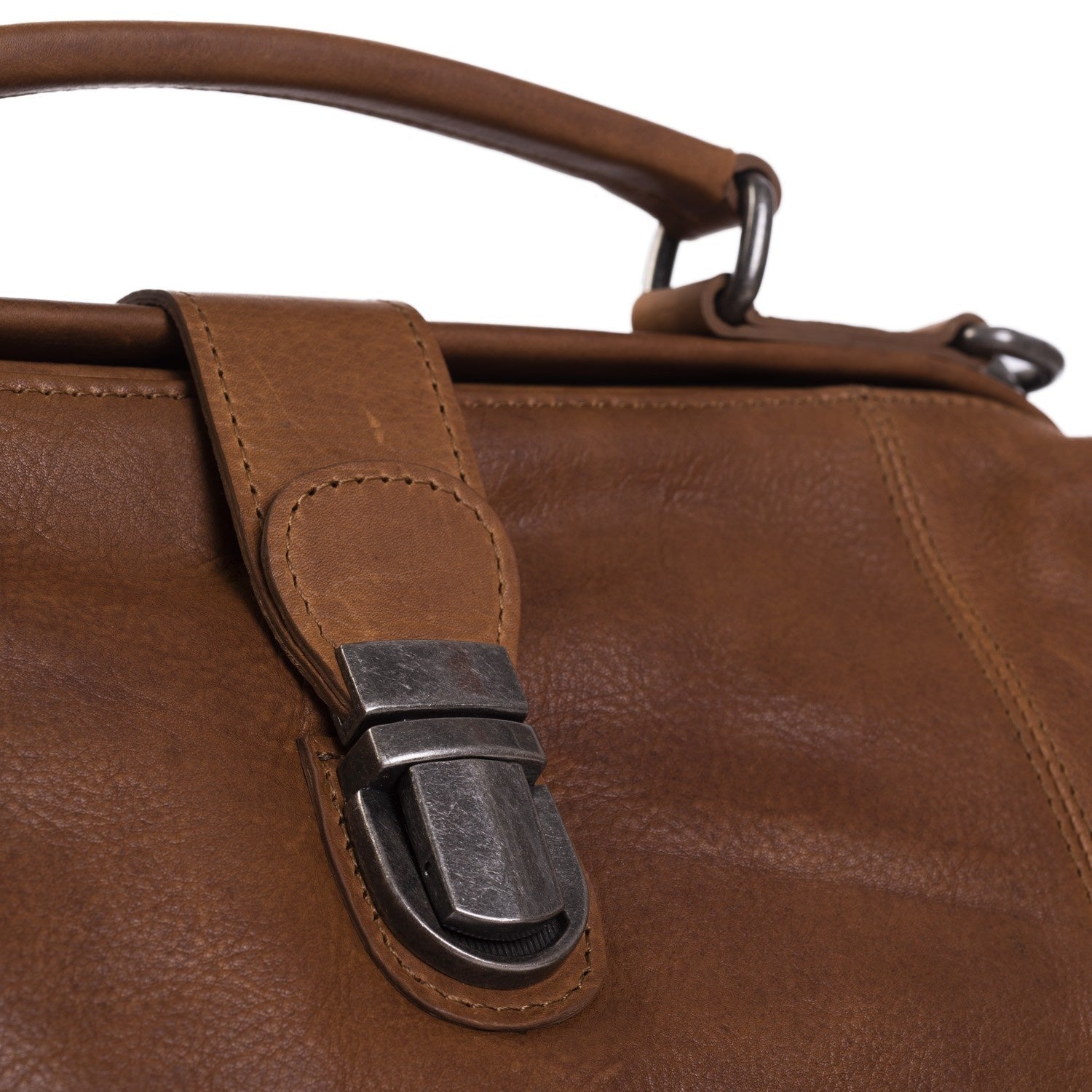 Cognac Leather Handbag Shaun, detail view 1