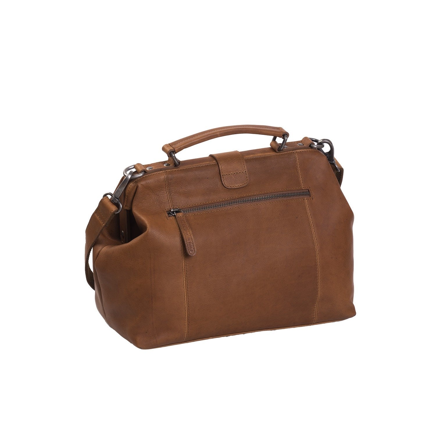 Cognac Leather Handbag Shaun, detail view 3