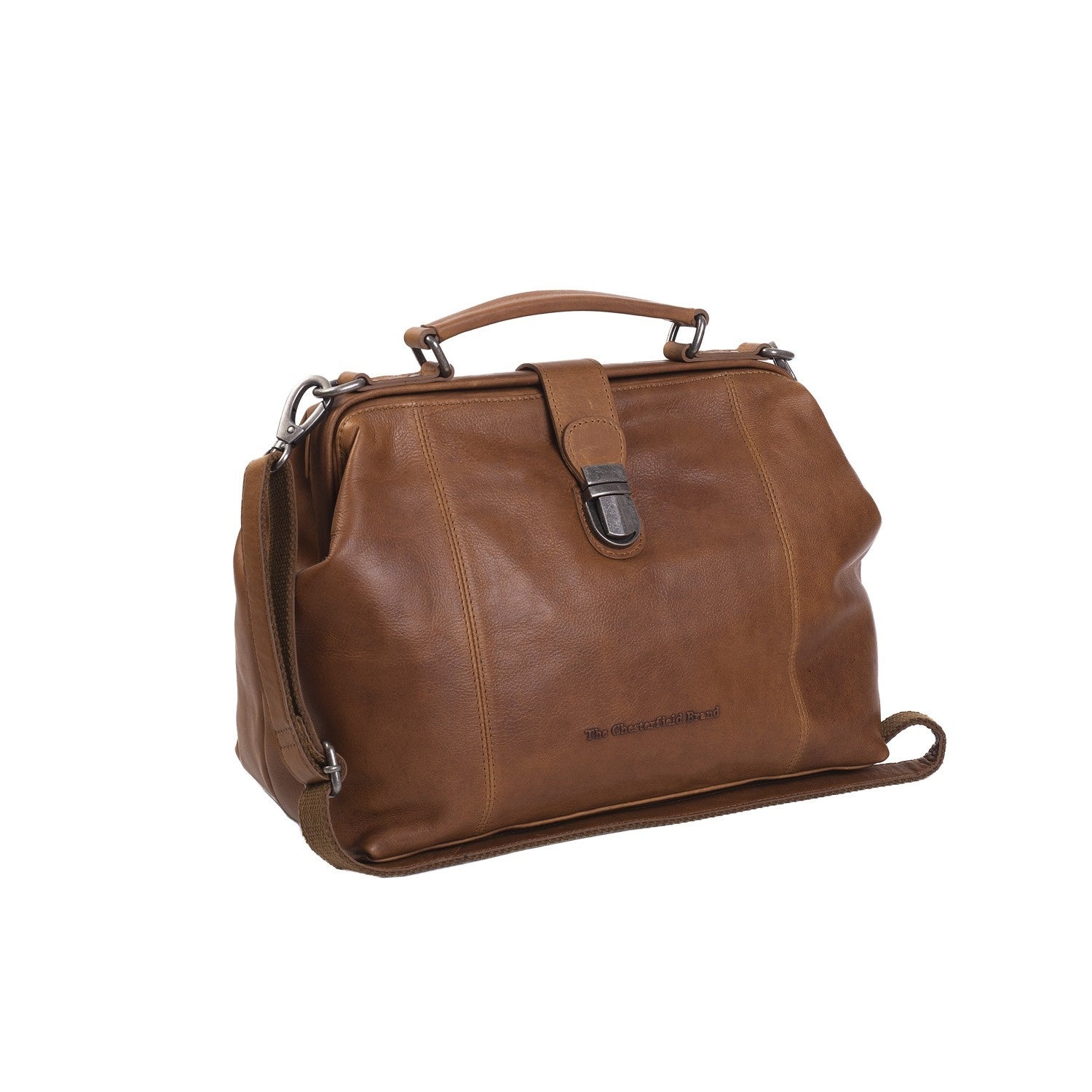 Cognac Leather Handbag Shaun, front view