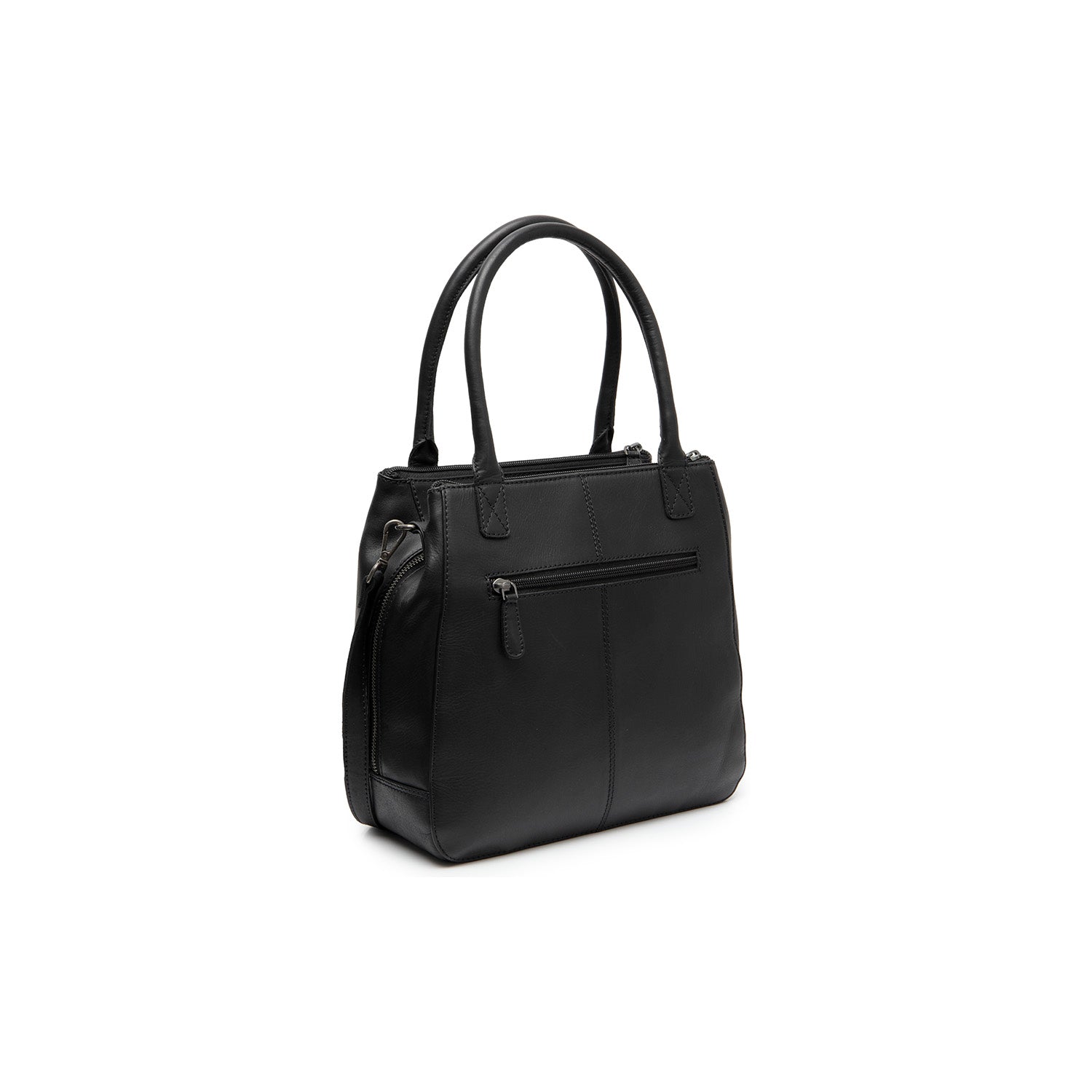 Black Leather Handbag Solvin, detail view 4
