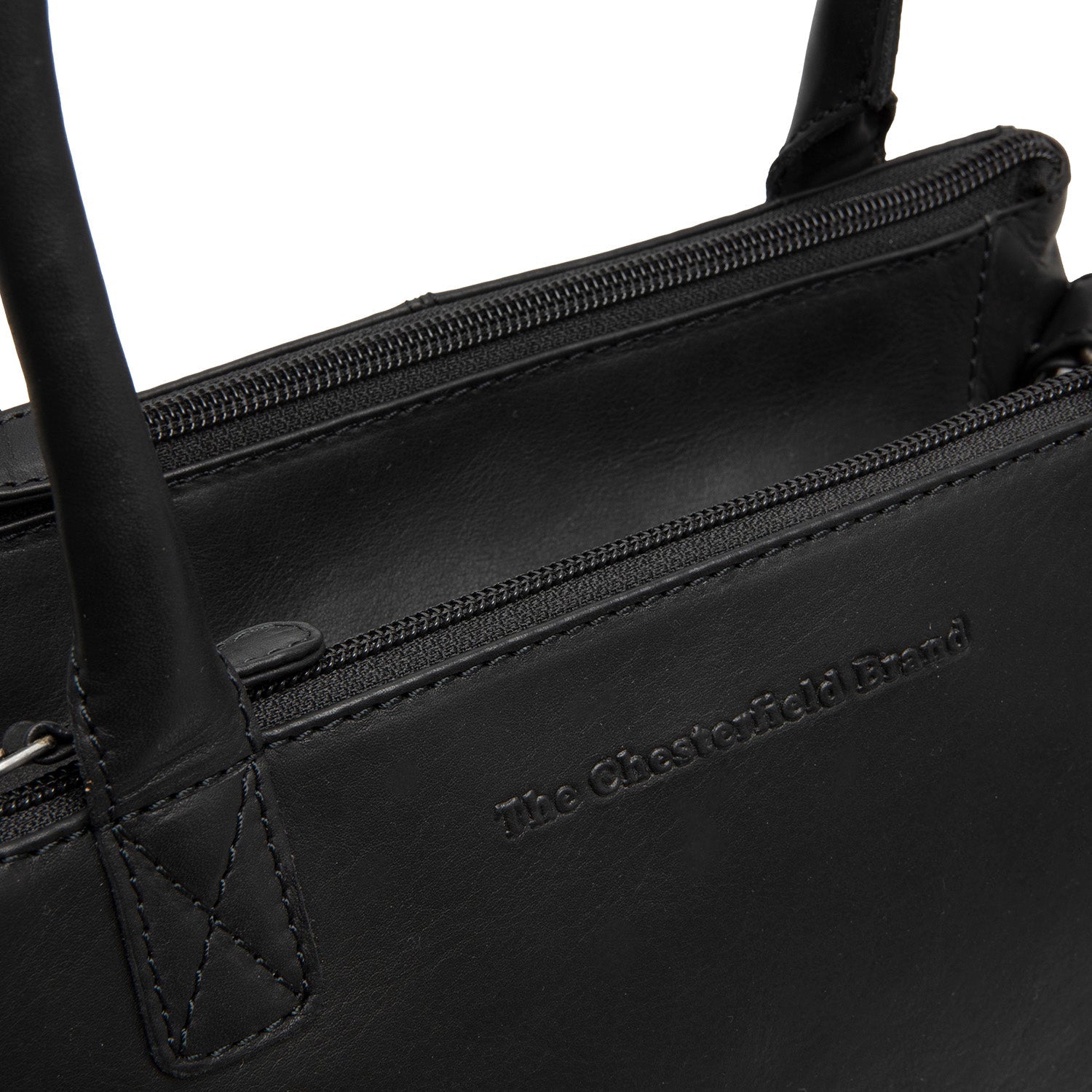 Black Leather Handbag Solvin, product view 2