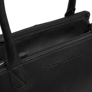 Black Leather Handbag Solvin, product view 2