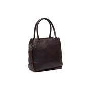Brown Leather Handbag Solvin, front view