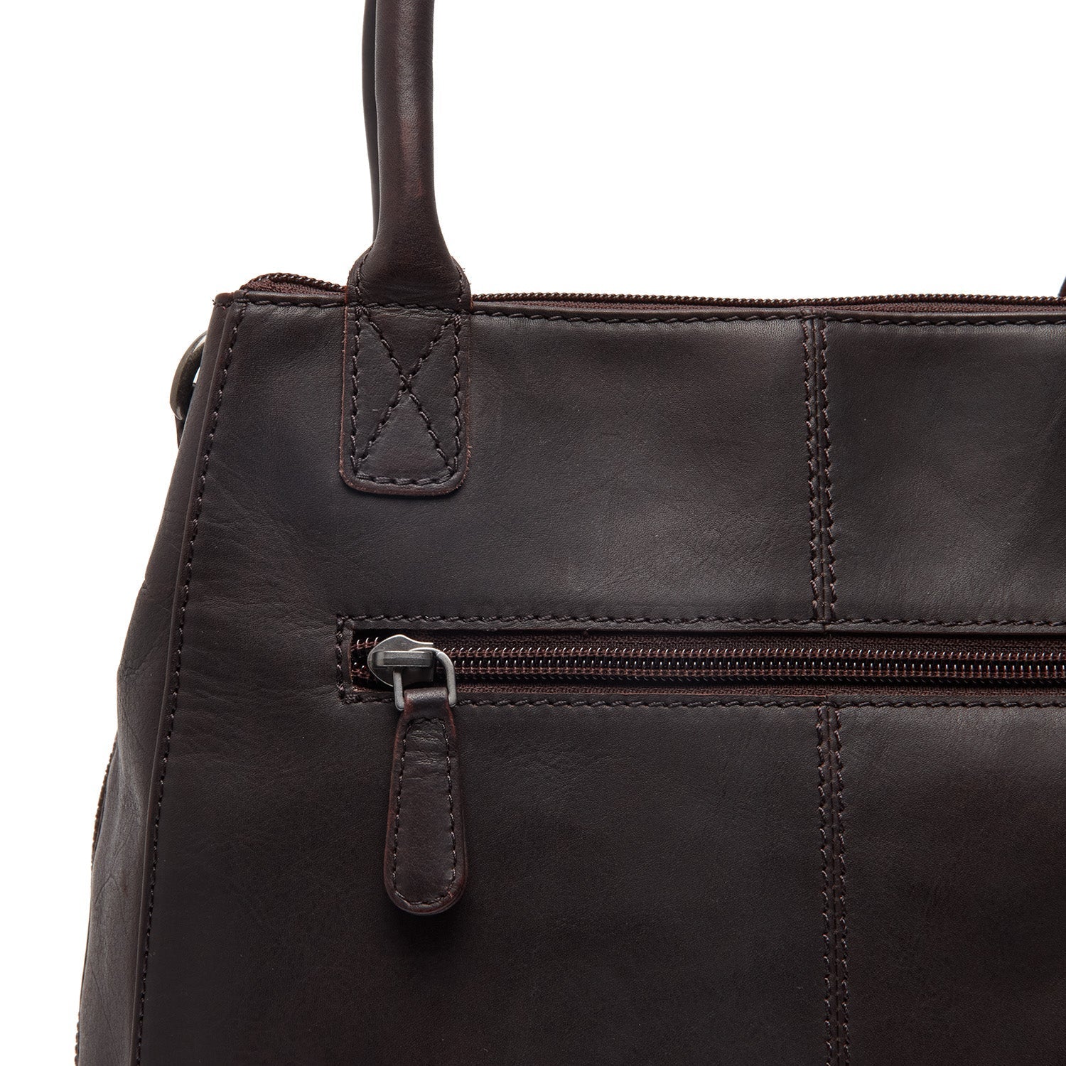 Brown Leather Handbag Solvin, product view 3