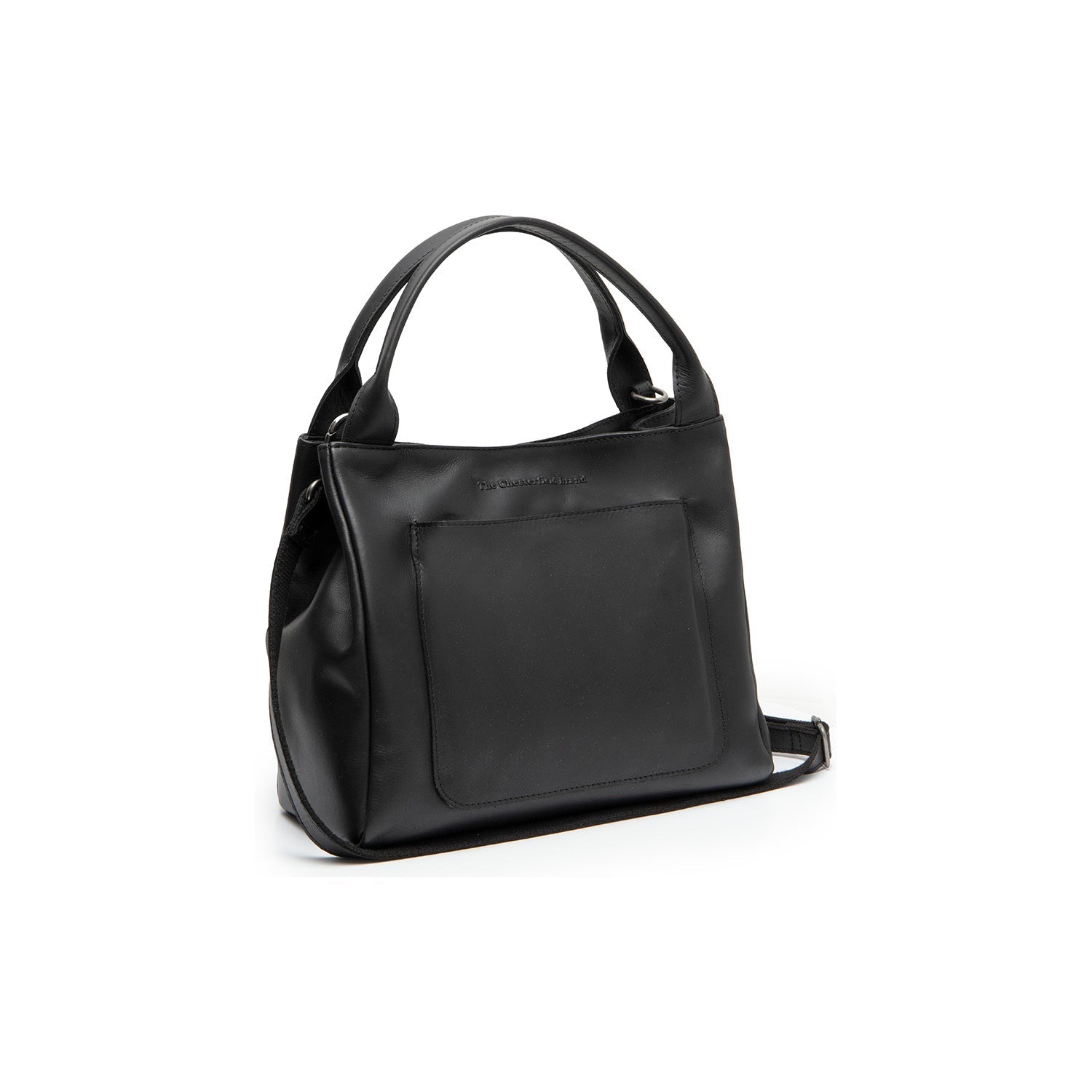 Black Leather Handbag Tenara, front view