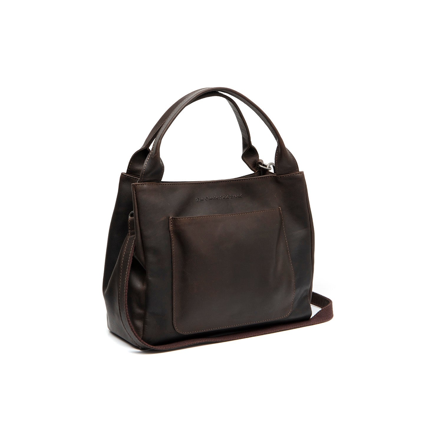 Brown Leather Handbag Tenara, front view