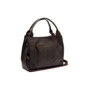 Brown Leather Handbag Tenara, front view