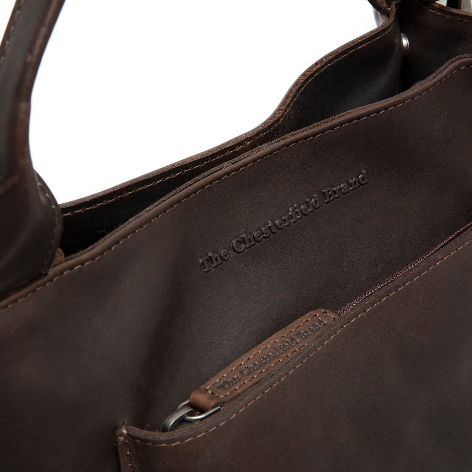 Brown Leather Handbag Tenara, product view 2