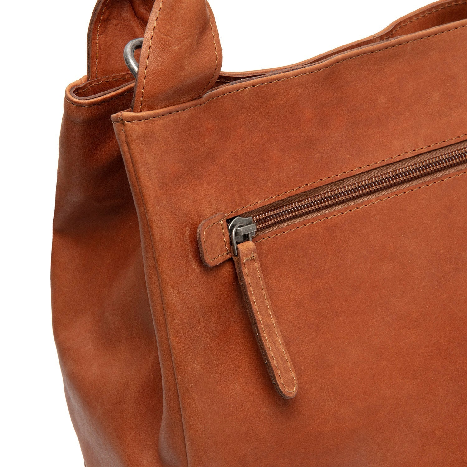 Cognac Leather Handbag Tenara, product view 3