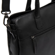 Black Leather Handbag Valmonte, detail view 4
