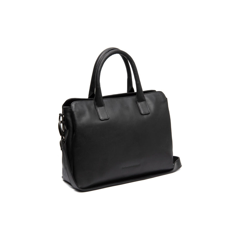 Black Leather Handbag Valmonte, front view