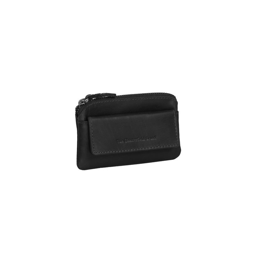 Black Leather Key Case Oliver, front view