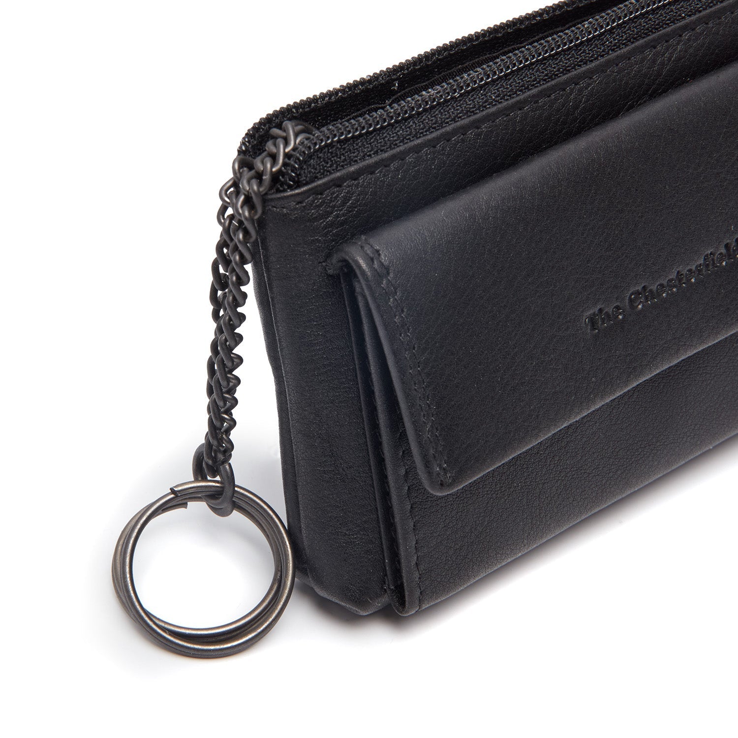 Black Leather Key Case Torano, detail view 1