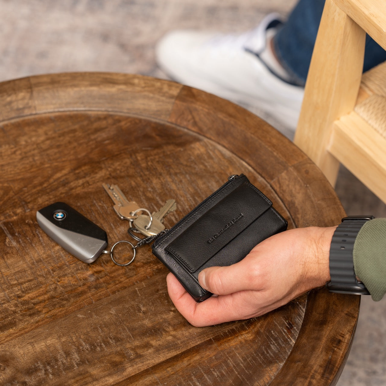 Black Leather Key Case Torano, product view 3