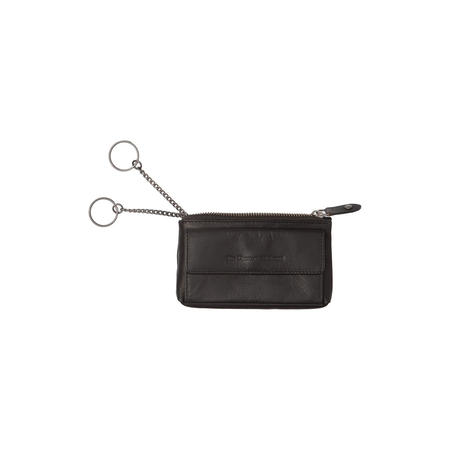 Black Leather Key Case Violette, detail view 3