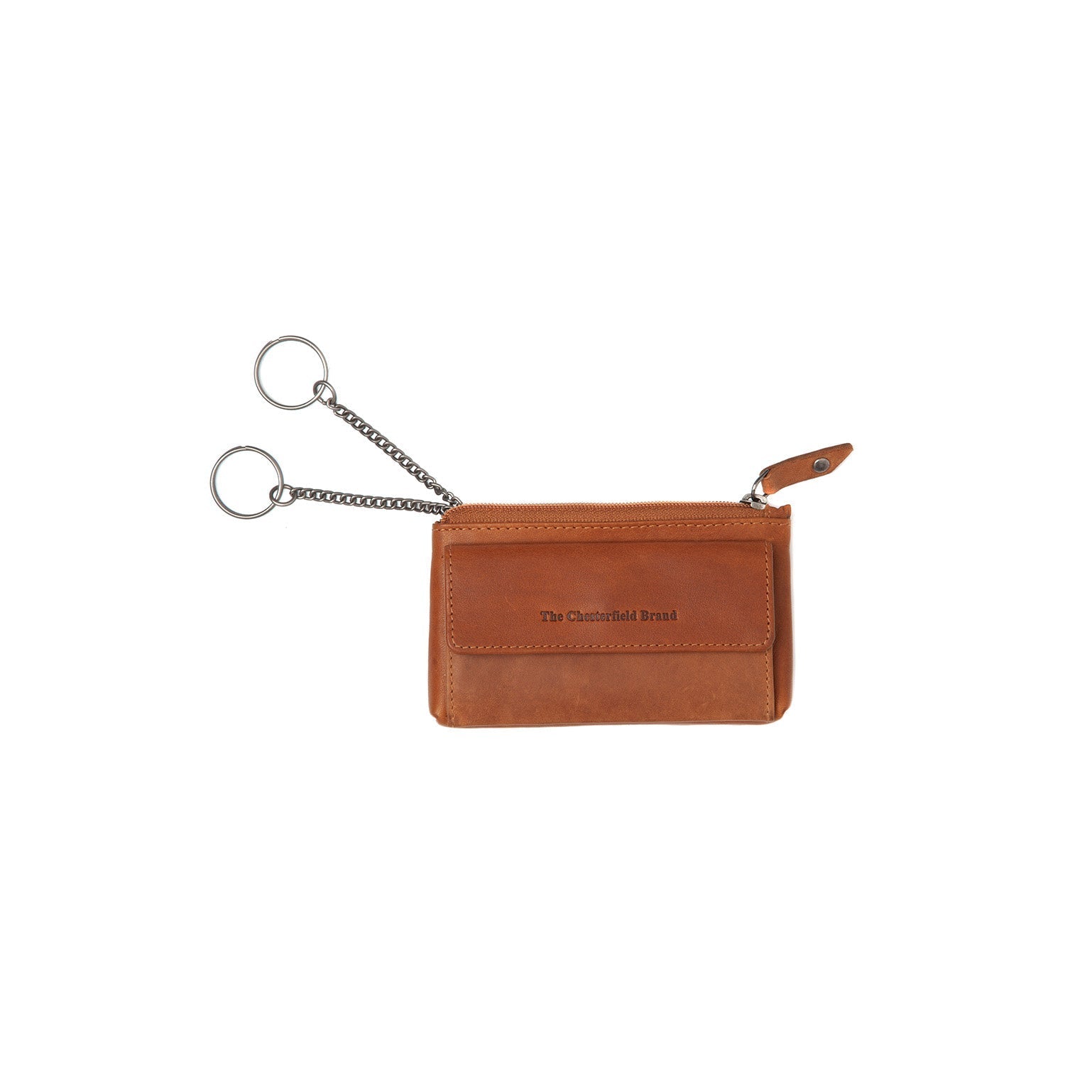 Cognac Leather Key Case Violette, detail view 3