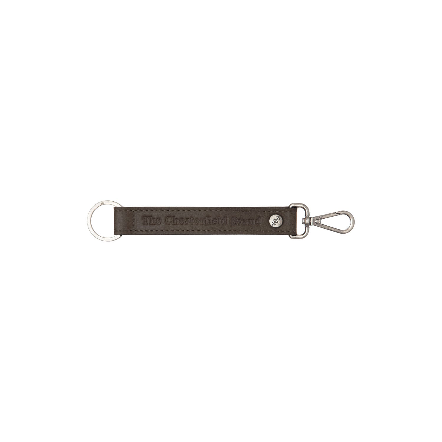 Brown Leather Key Ring, front view