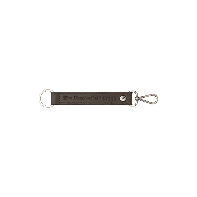 Brown Leather Key Ring, front view