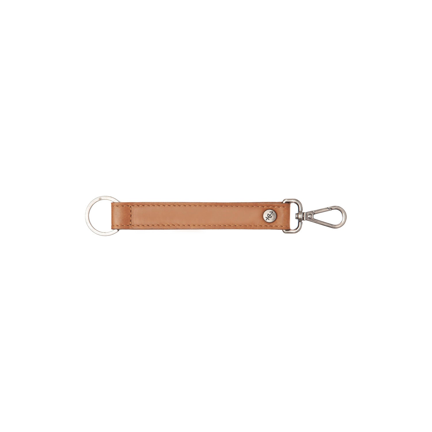 Brown Leather Key Ring Cognac, product view 2