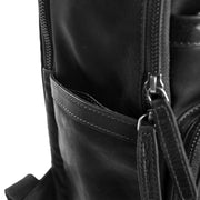Black Leather Laptop Backpack Austin, detail view 4