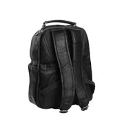 Black Leather Laptop Backpack Austin, detail view 5