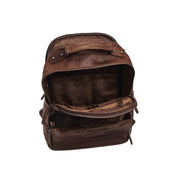 Brown Leather Laptop Backpack Austin, detail view 1
