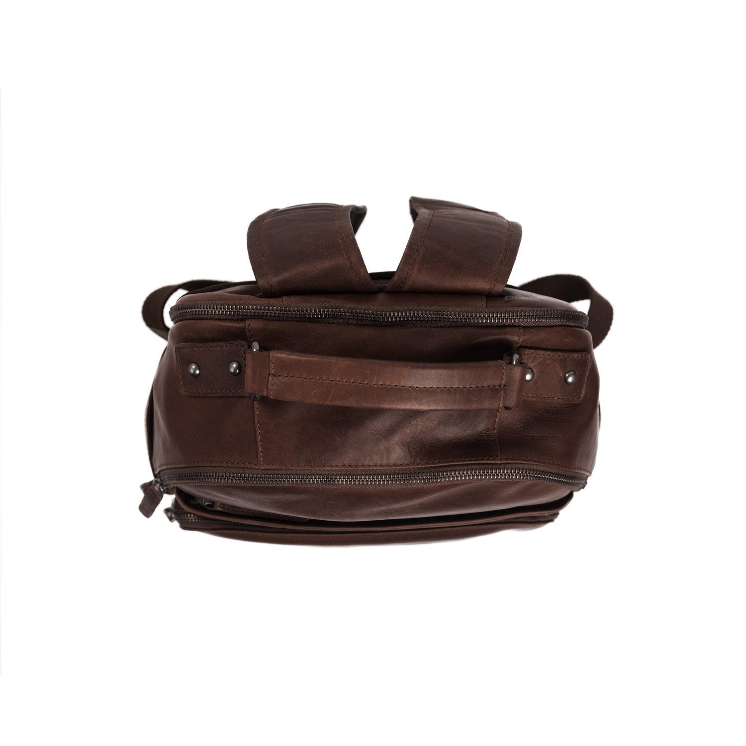 Brown Leather Laptop Backpack Austin, detail view 4