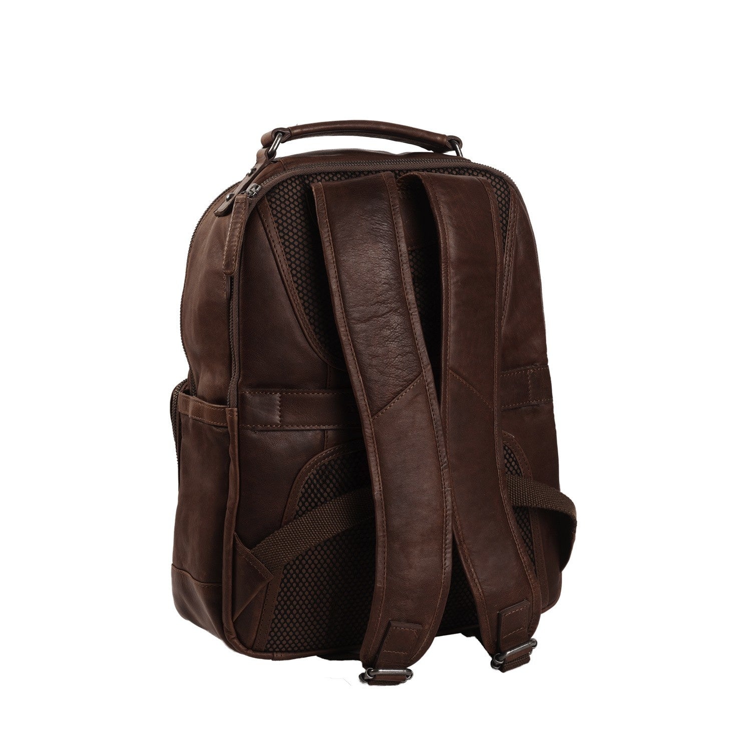 Brown Leather Laptop Backpack Austin, detail view 5