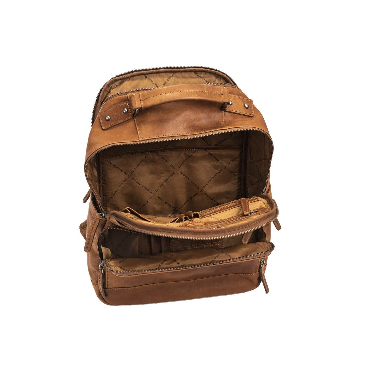 Cognac Leather Laptop Backpack Austin, detail view 1