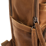 Cognac Leather Laptop Backpack Austin, detail view 3