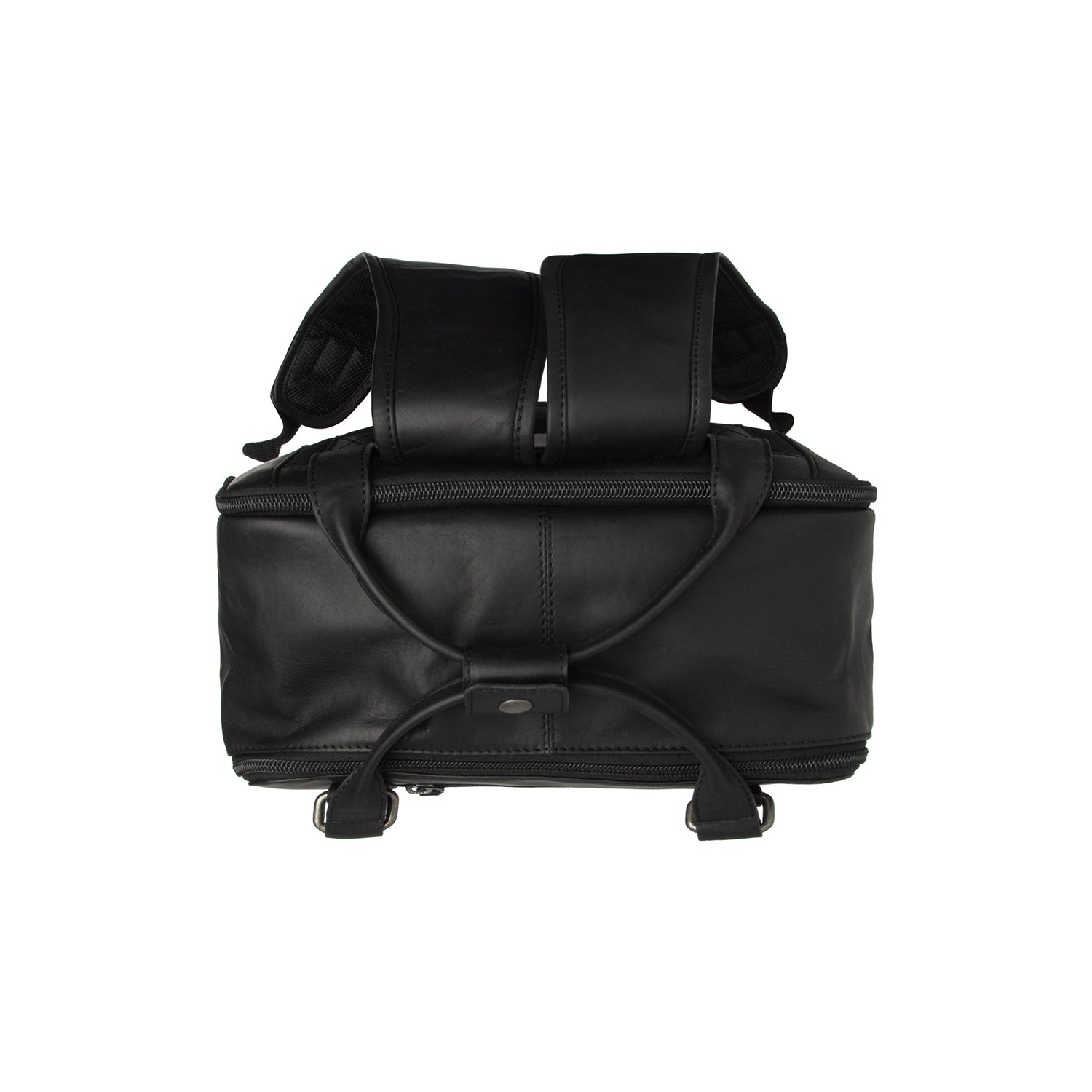 Black Leather Laptop Backpack Calden, detail view 3