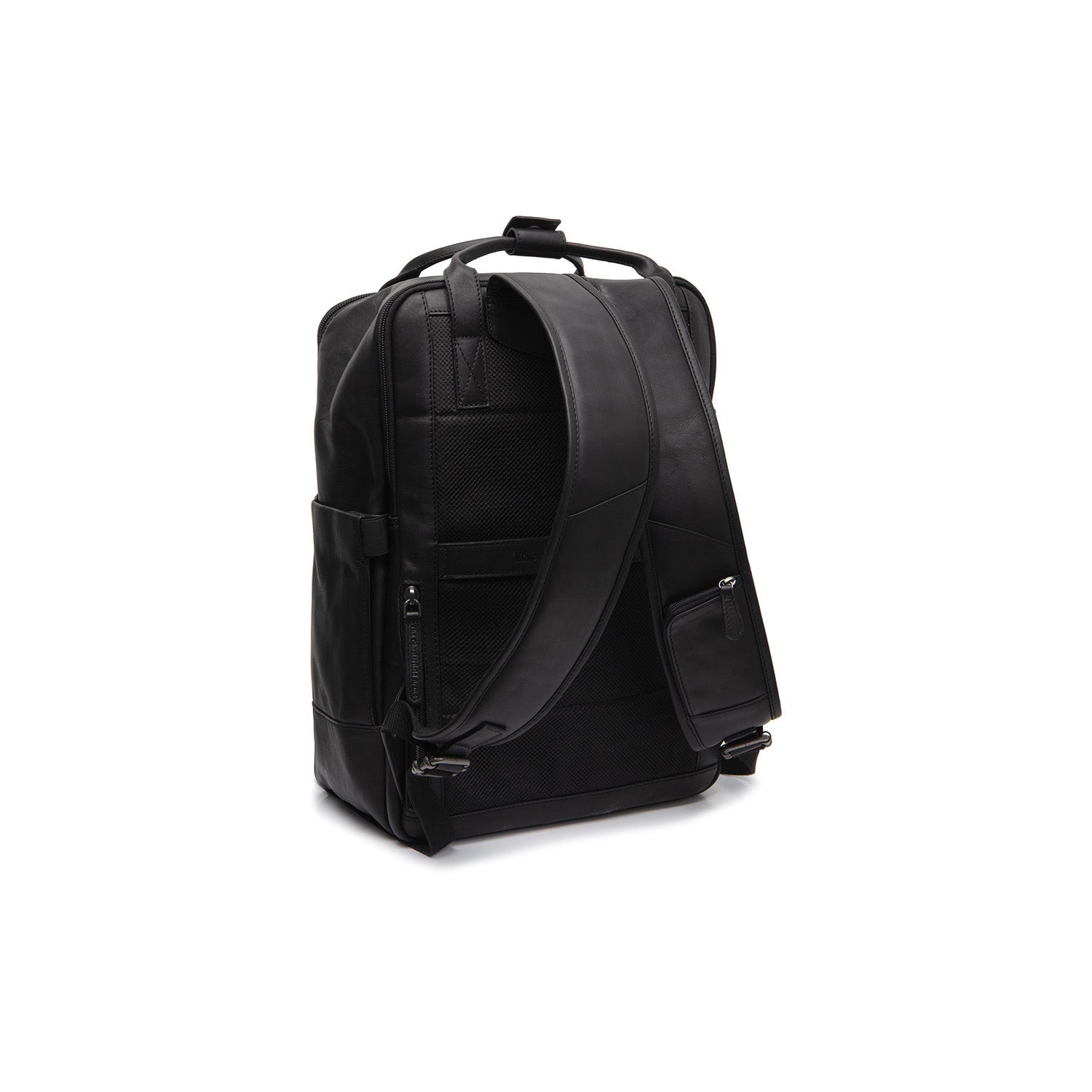 Black Leather Laptop Backpack Calden, detail view 7
